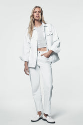 OVERSIZED TRUCKER JACKET - White - 1