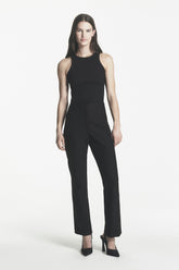 HIGH-RISE PINSTRIPE PANT - Black - 1