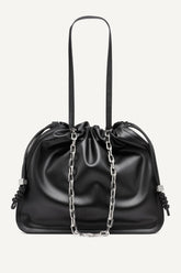 HALLE DRAWSTRING TOTE - Black/Silver - 1