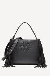 FOSTER MEDIUM FRINGE SATCHEL - Black/Silver - 1