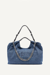 MABEL DENIM LARGE LOGO TOTE - Dark Denim - 1