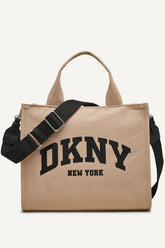 HADLEE CANVAS MEDIUM LOGO TOTE - LIGHT CITY KHAKI/ BLACK - 1