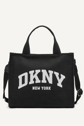 HADLEE CANVAS MEDIUM LOGO TOTE - BLACK/SILVER - 1