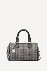 NELL SMALL SATCHEL CROSSBODY - BLACK/SILVER - 1