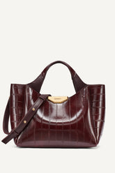 WILLA MINI RIBBED SATCHEL - Sangria - 1