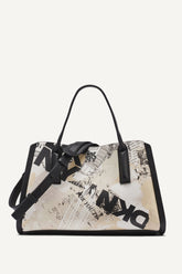 JOSIE NEWSPAPER SATCHEL - White/Black - 1