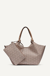 PAULA NEW YORK LOGO MEDIUM TOTE - Cappuccino - 1