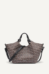 PAULA NEW YORK LOGO SMALL TOTE - Black/Saddle - 1
