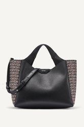WILLA NEW YORK LOGO SATCHEL - Black/Saddle - 1