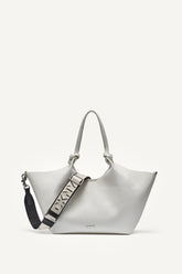 PAULA MEDIUM TOTE WITH LOGO STRAP - Marshmallow - 1