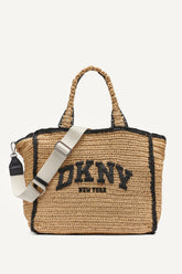HADLEE MEDIUM WOVEN TOTE - Natural/Black - 1
