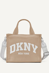 HADLEE CANVAS SMALL LOGO TOTE - Light Khaki/Marshmallow - 1