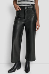 HIGH-RISE CROPPED WIDE LEG PANT - Black - 1