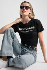 DKNY JEANS 1989 LOGO TEE - Black/White - 1