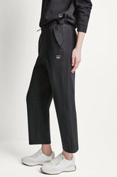 JACQUARD MIX HIGH-RISE ANKLE PANT - Black - 1