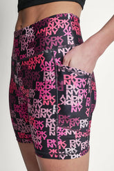 HIGH-RISE LOGO BIKE SHORT - DKNY Logo Scatter Punch - 1