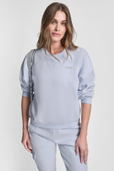 METALLIC BUBBLE LOGO FLEECE PULLOVER - Frost Blue - 1