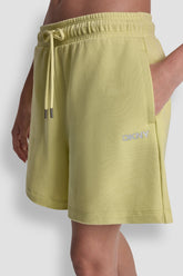HIGH-RISE LOGO SWEAT SHORTS - Lemon Light/Silver - 1