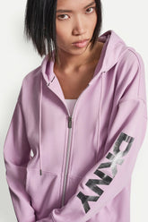 FOIL LOGO FULL-ZIP HOODIE - Pink Lavender/Silver - 1