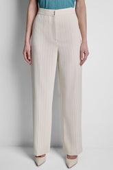 MID-RISE PINSTRIPE TROUSER - Coconut/Cameo Blue Stripe - 1