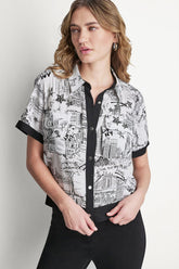 PRINTED CAMP SHIRT - NY Toile White - 1