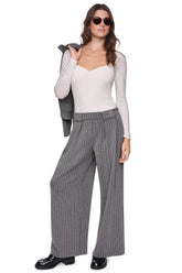 PULL-ON PINSTRIPE PANT - Asphalt Heather - 1