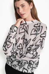GRAFFITI HEART SWEATER - Ivory Graffiti Heart - 1