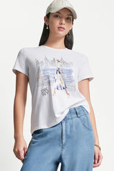 STATUE OF LIBERTY CONVERSATIONAL T-SHIRT - White - 1
