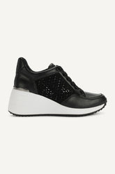 KALINDA WEDGE SNEAKER - BLACK/BLACK - 1