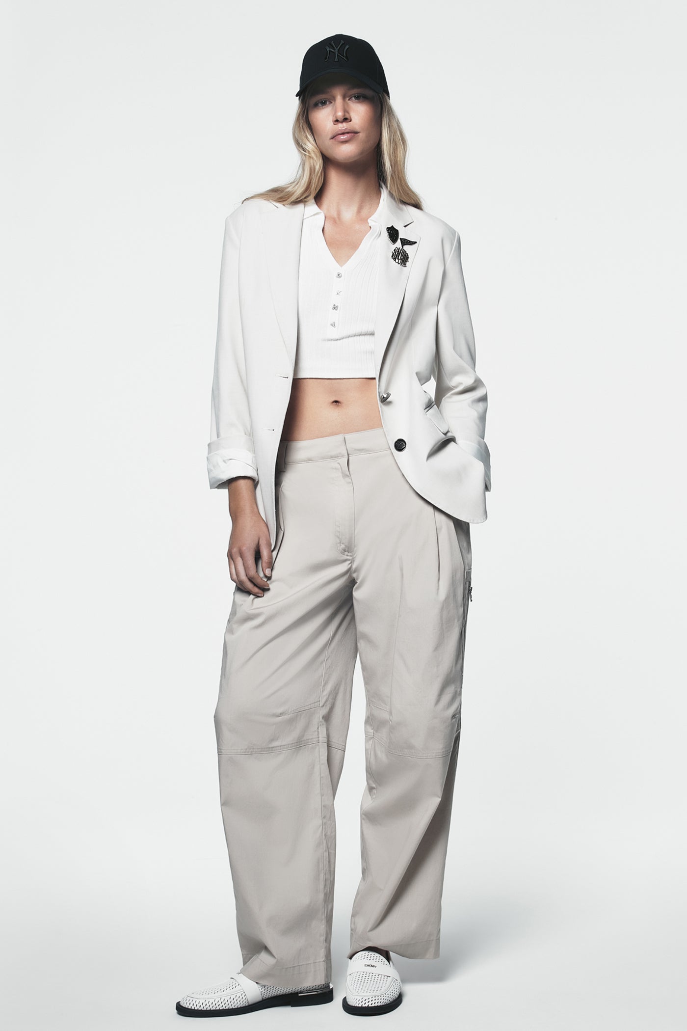 POPLIN ZIP CARGO PANT - Pebble - 1