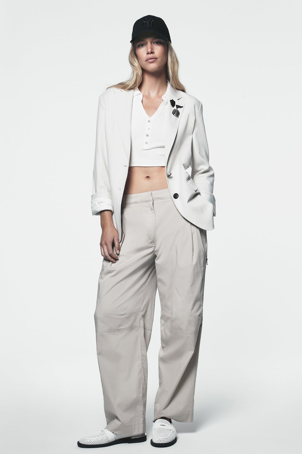 POPLIN ZIP CARGO PANT - Pebble - 1