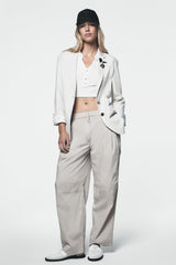 POPLIN ZIP CARGO PANT - Pebble - 1