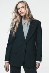 TWO BUTTON BLAZER - Navy - 1