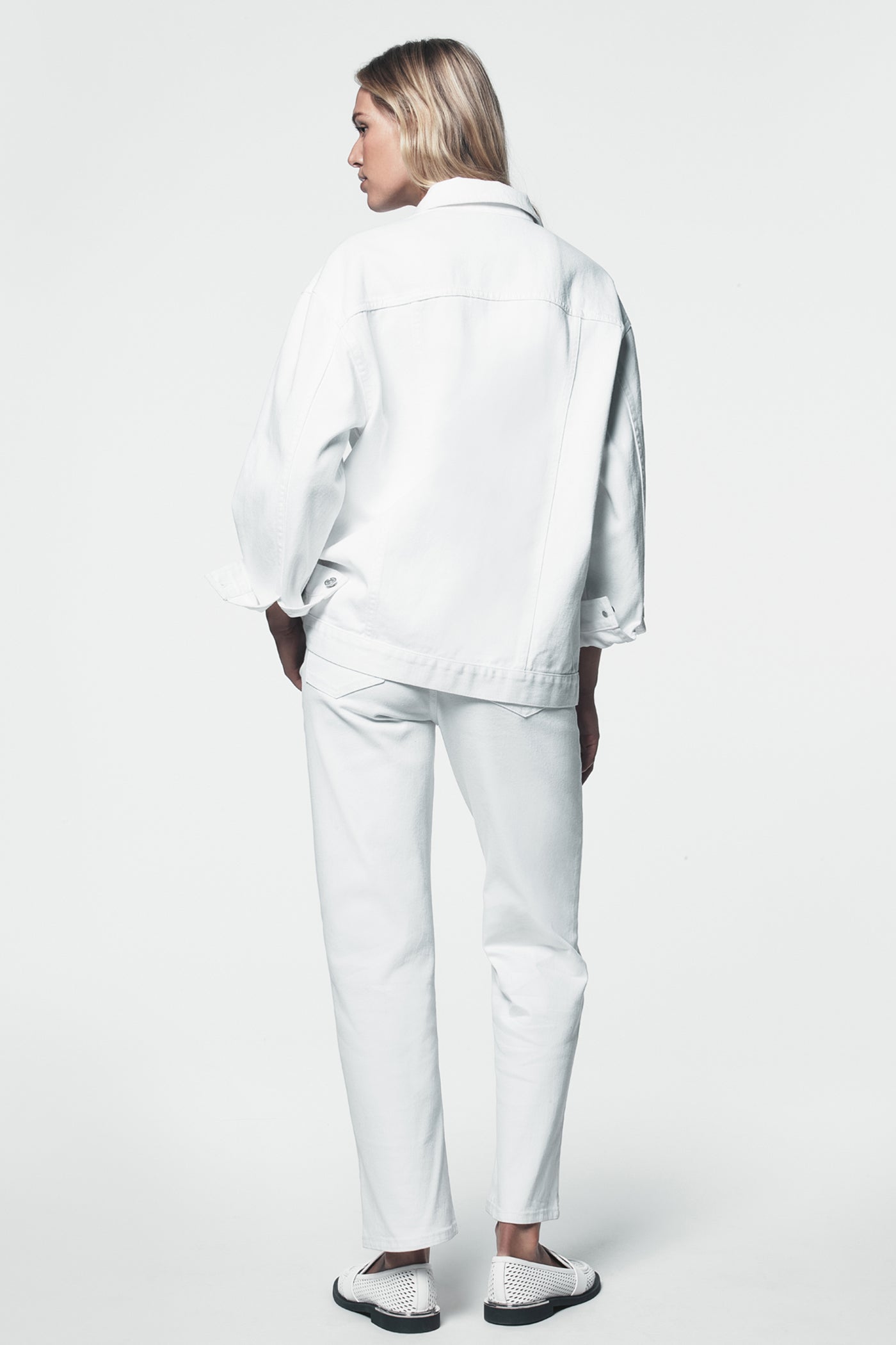 OVERSIZED TRUCKER JACKET - White - 3