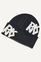 CHENILLE BLOCK DKNY CUFF BEANIE - Ivory - 3