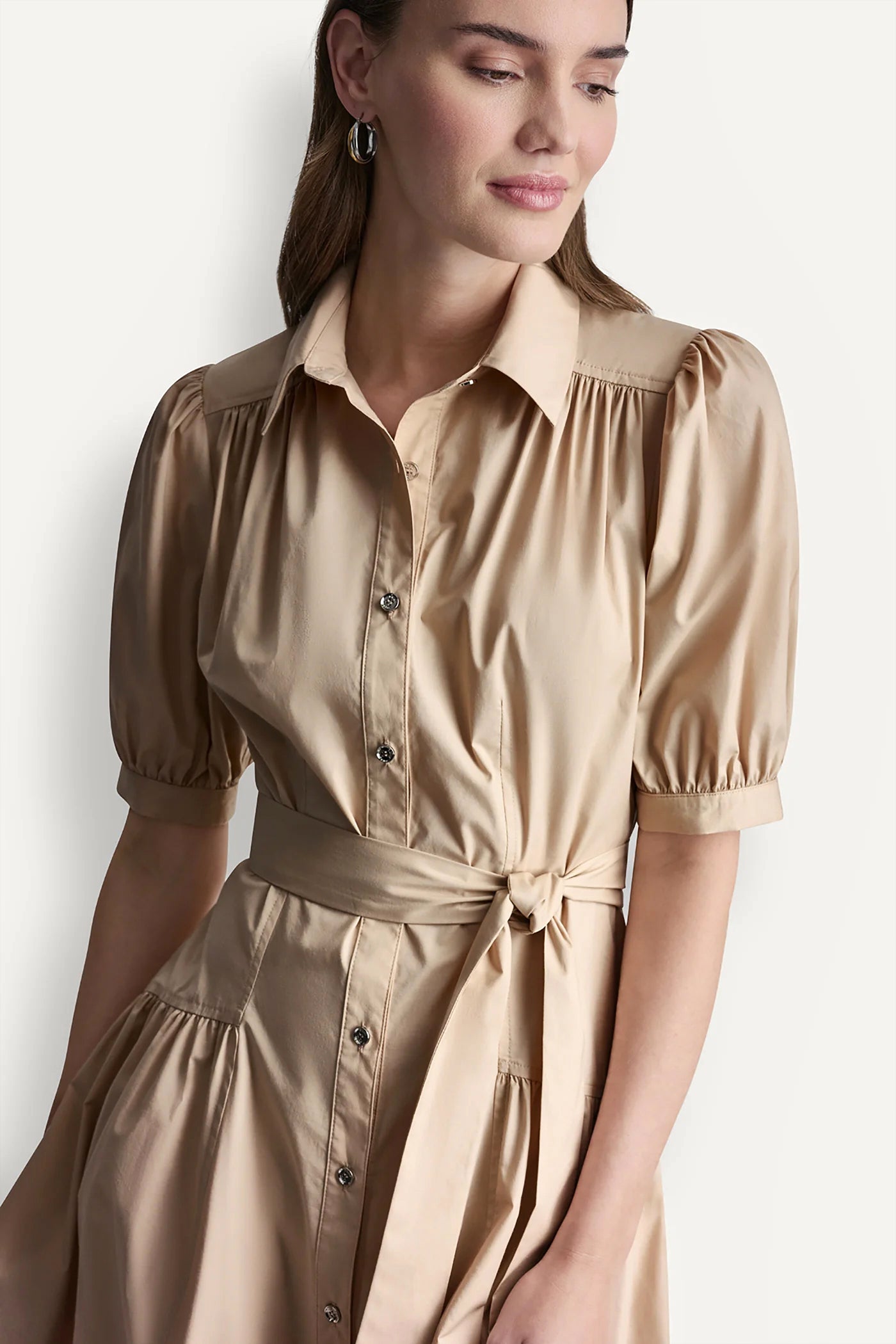DROP-WAIST MIDI SHIRT DRESS - Moonlight - 2