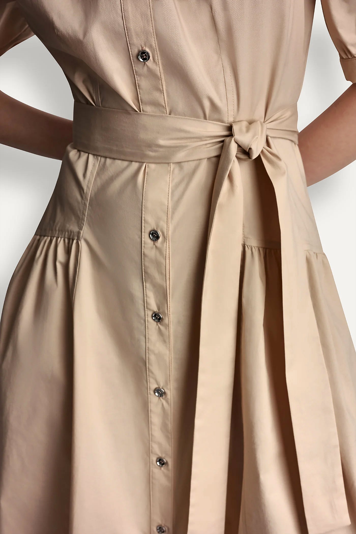 DROP-WAIST MIDI SHIRT DRESS - Moonlight - 7