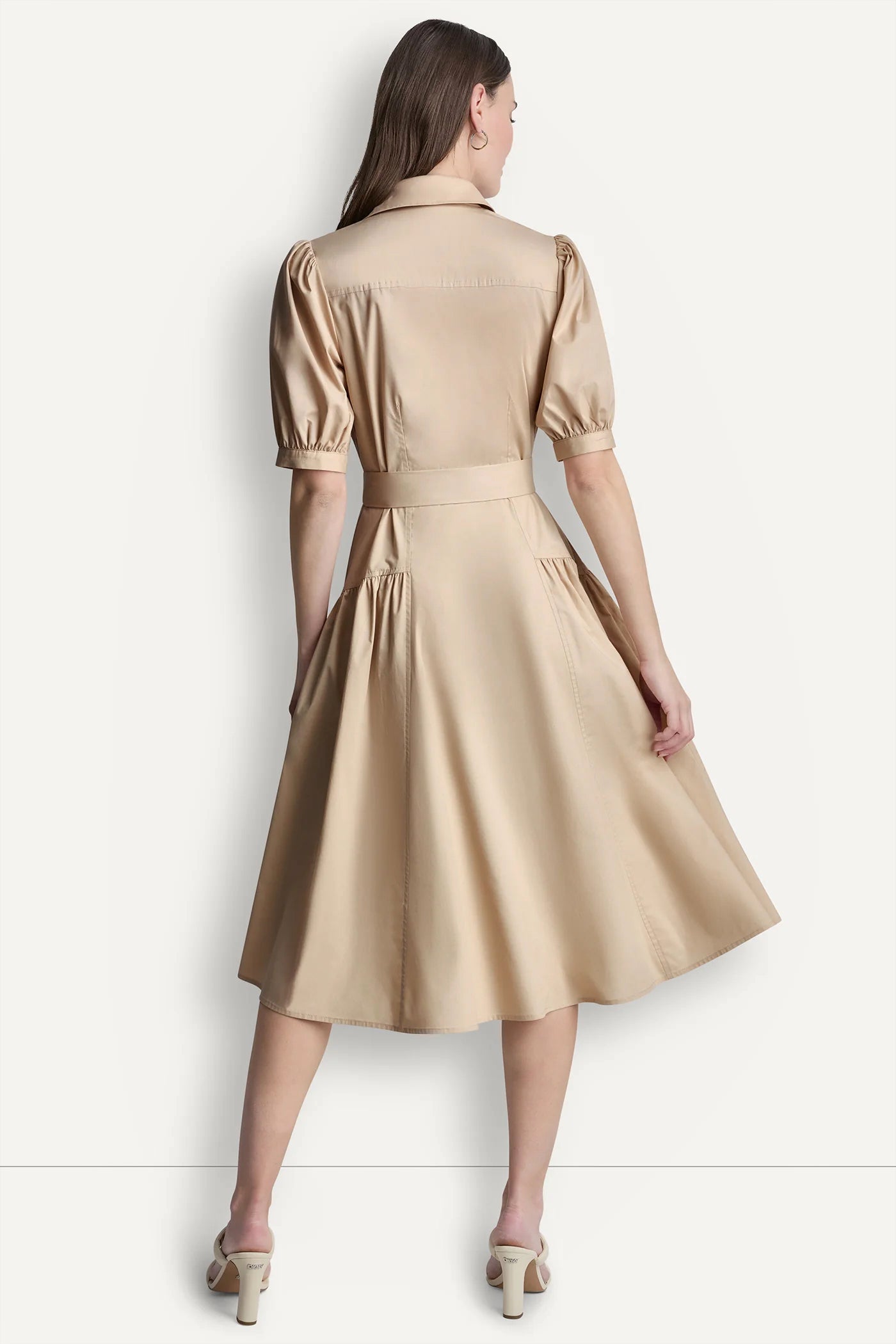 DROP-WAIST MIDI SHIRT DRESS - Moonlight - 3