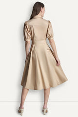 DROP-WAIST MIDI SHIRT DRESS - Moonlight - 3