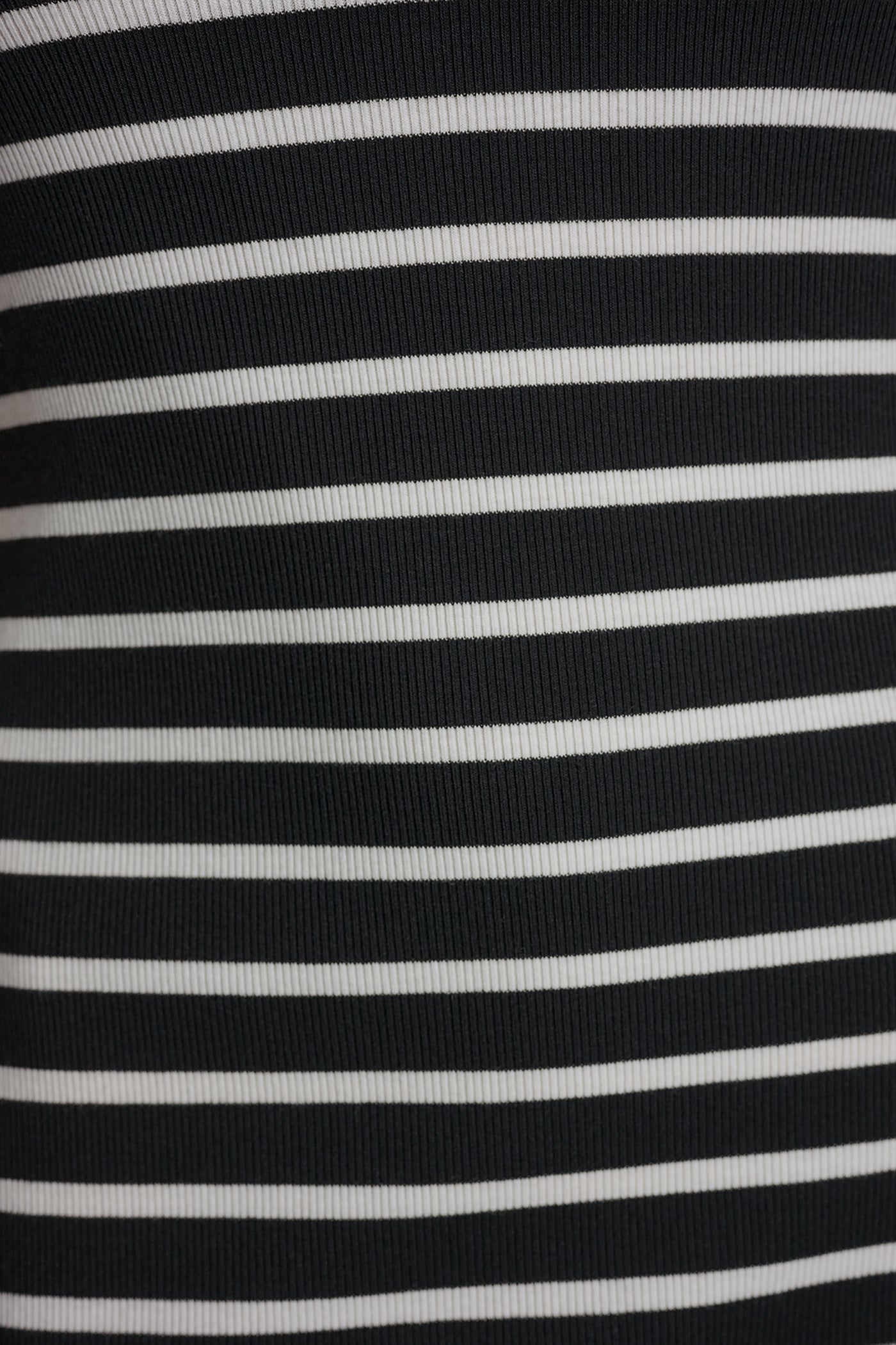 SLEEVELESS RIBBED POLO DRESS - Black/Ivory - 7