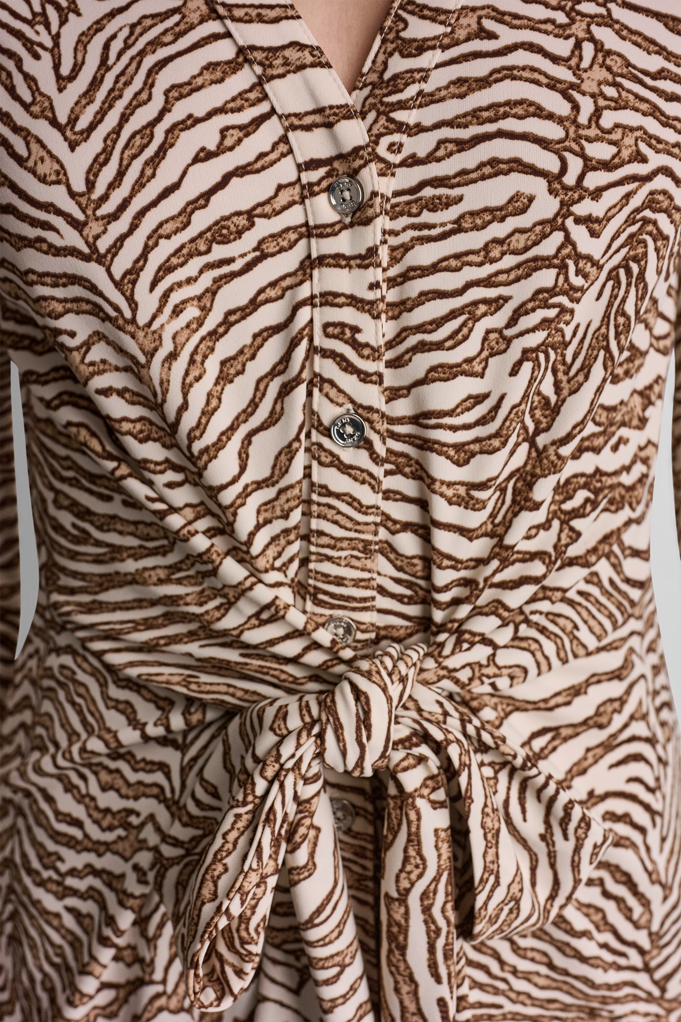 ZEBRA PRINT MIDI SHIRT DRESS - Alabaster/Truffle Multi - 8
