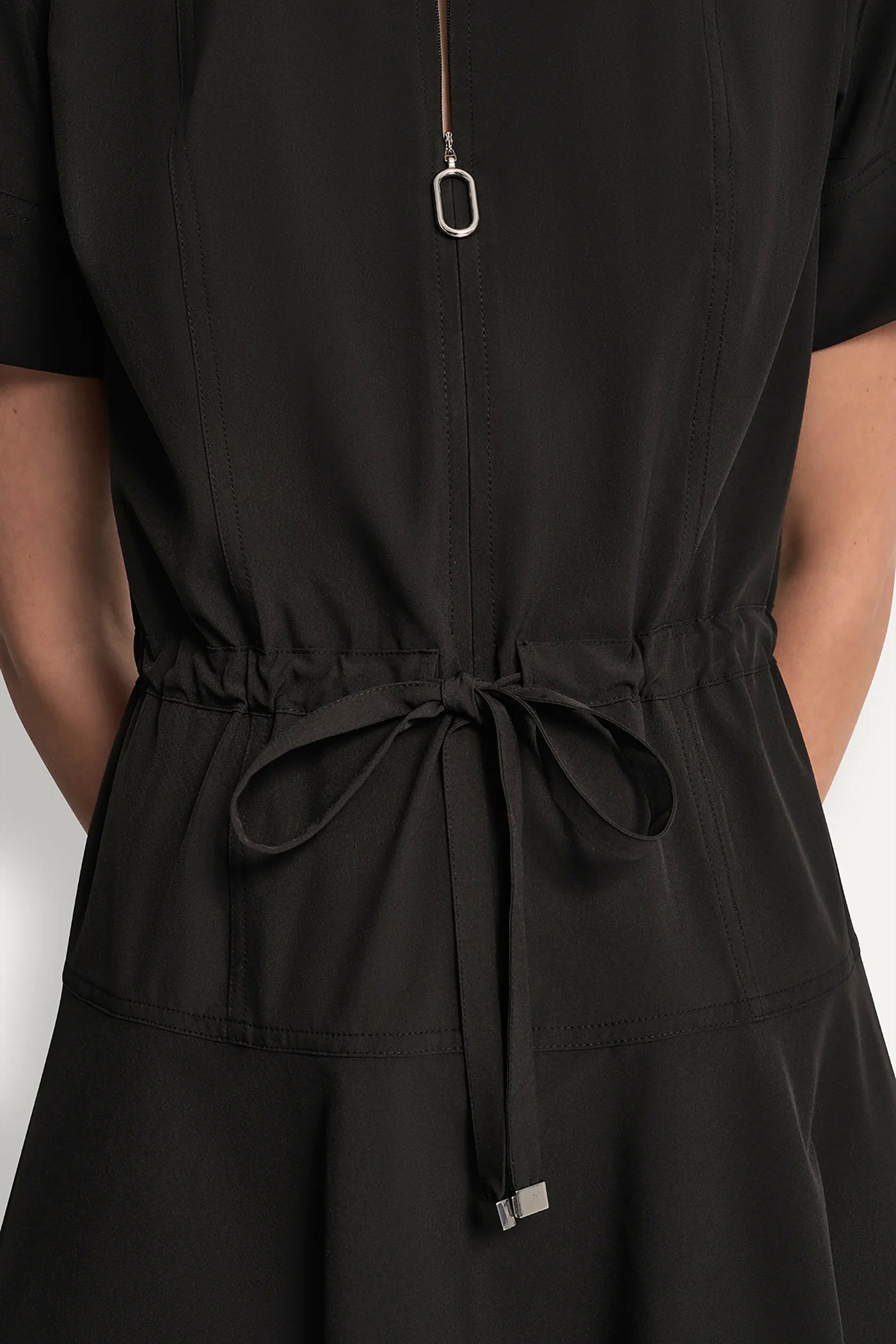 FIT & FLARE MIDI SHIRT DRESS - Black - 6