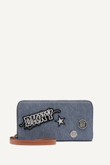 NESSA LARGE ZIP AROUND WALLET - Denim - 1