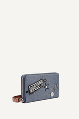 NESSA LARGE ZIP AROUND WALLET - Denim - 2