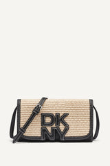 NICOLE FLAP CROSSBODY - Natural/Black - 1