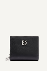 SARAH BIFOLD ZIP WALLET - Black/Silver - 1