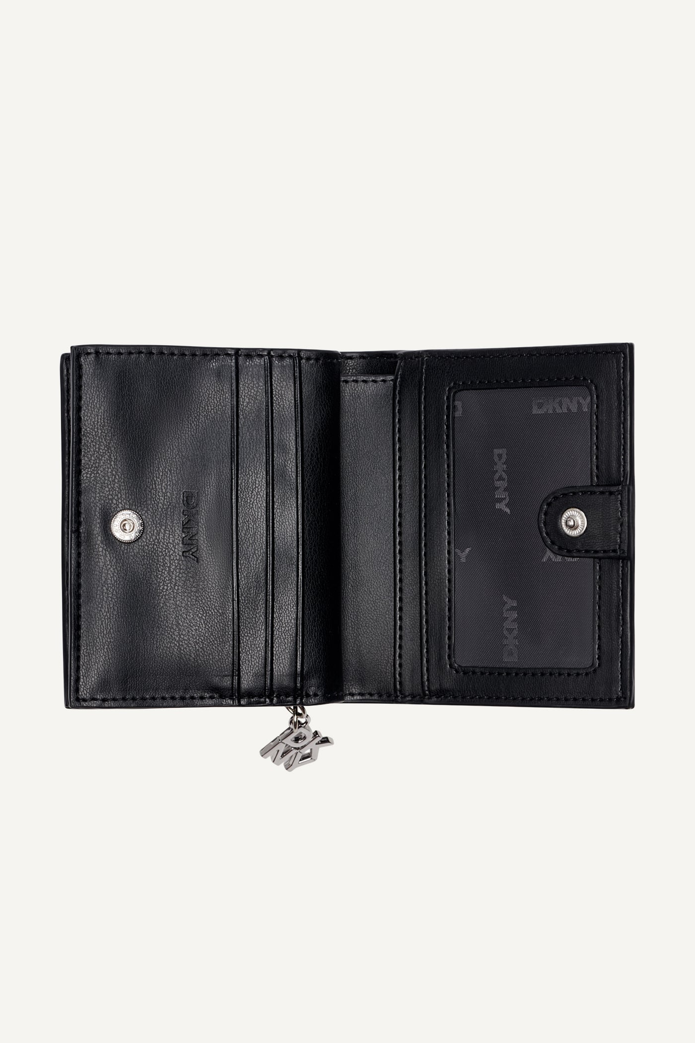 SARAH BIFOLD ZIP WALLET - Black/Silver - 3