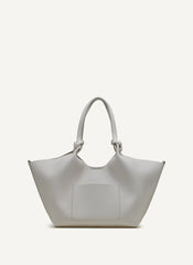 PAULA MEDIUM TOTE WITH LOGO STRAP - Marshmallow - 4