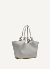 PAULA MEDIUM TOTE WITH LOGO STRAP - Marshmallow - 2