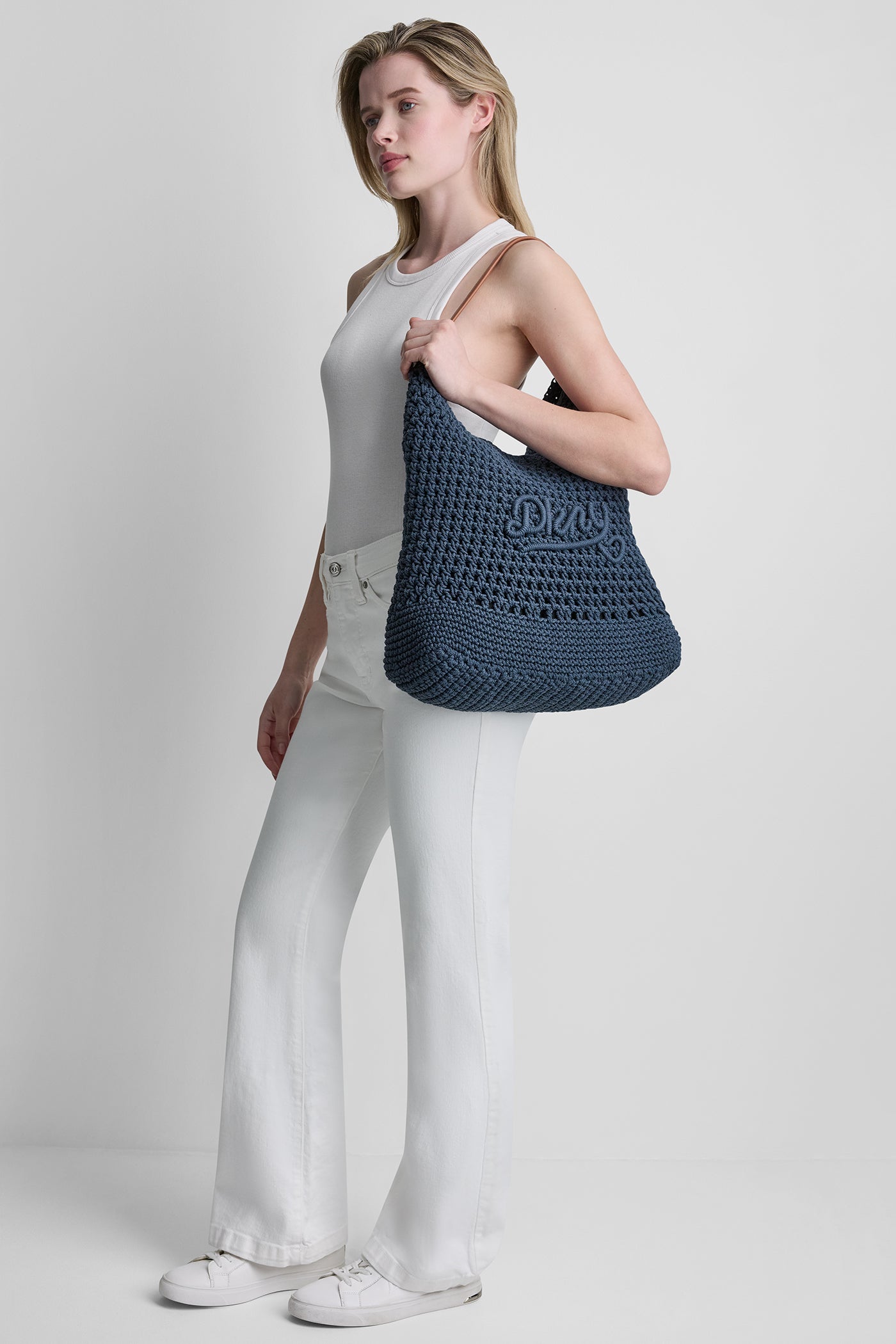 PAULA CROCHET LOGO HOBO BAG - Midnight - 2